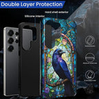 for Samsung Galaxy S25 Ultra Case, Crow Faux Stained Glass Pattern Glossy 2 in - Image 3