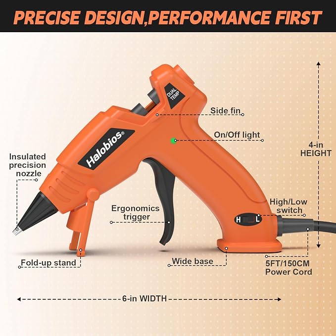 Hot Glue Gun Dual Temp with 32 Glue Sticks, Quick Preheat Hot Glue Gun - Image 5