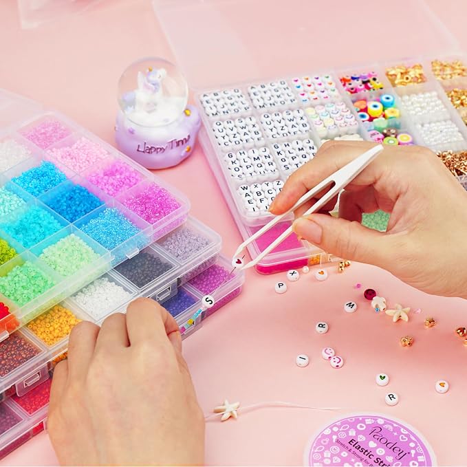 2mm Tiny Glass Seed Beads for Bracelets, 96 Colors 60000pcs Small Glass Beads - Image 2