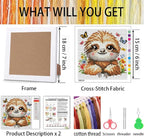 VIGEGU Sloth Cross Stitch Kits for Beginner, Stamped Cross Stitch Kits Crafts - Image 3