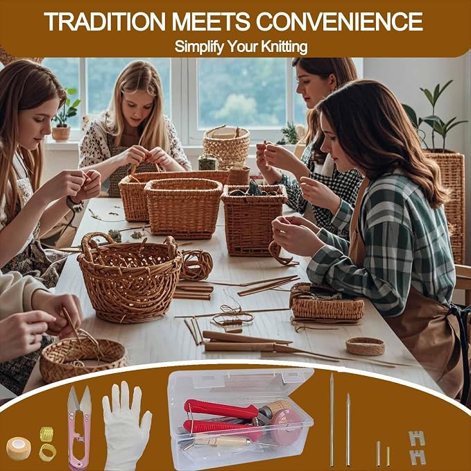 CCFREELIFE Upgrade 22 Pcs Basket Weaving Supplies, Basket Weaving Kits - Image 6