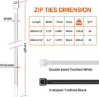 Zip Ties Heavy Duty 12+12 inch, V-Shaped Toothed Double Sided - Image 2