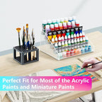 6-Layer Acrylic Organizer with Brush Holder, Easy Assembly Storage Rack - Image 6