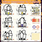 Renbuzhu 36PCS Halloweens Crafts Bulk: Haunted House Paper Suncatchers DIY Kit - Image 4