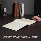Vanrtto Hardcover Square Sketch Book, Mixed Media Sketchbook 10x10 Inch | - Image 7