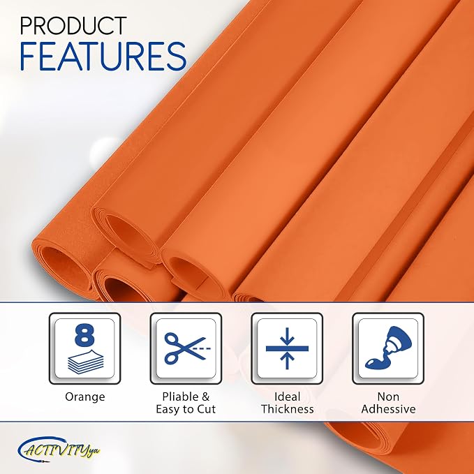 Orange EVA Foam Sheets, 6 x 9 Inch, 2mm Thick – Foam Paper - Image 4