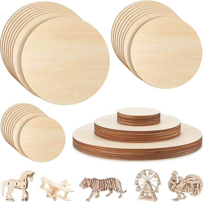 SiliFine 4+8+12 Inch 24 Pack Basswood Sheets by SiliFine
