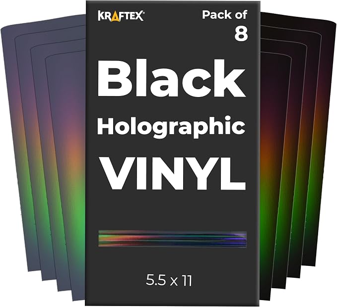 Black Metallic Vinyl Holographic & Oil Slick Vinyl Permanent by Kraftex