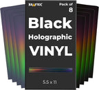 Black Metallic Vinyl Holographic & Oil Slick Vinyl Permanent by Kraftex