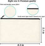 ZeeDix Canvas Zipper Pouch Bulk – 8.3 x 5 Inches Cotton Canvas Pouches - Image 2