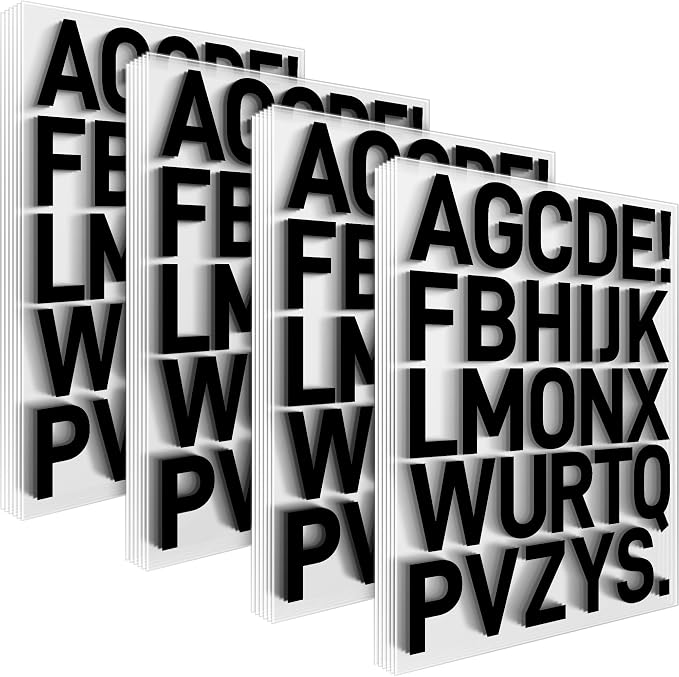 24 Sheets Black Iron On Letters by Unknown