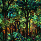 REDAMANCY 16"x118 Green Colorful Forest Stained Glass Double Side Window Films - Image 7