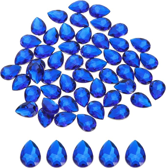 MECCANIXITY 50PCS Flat Back Acrylic Teardrop Gems 18x25mm Artificial Rhinestones by MECCANIXITY