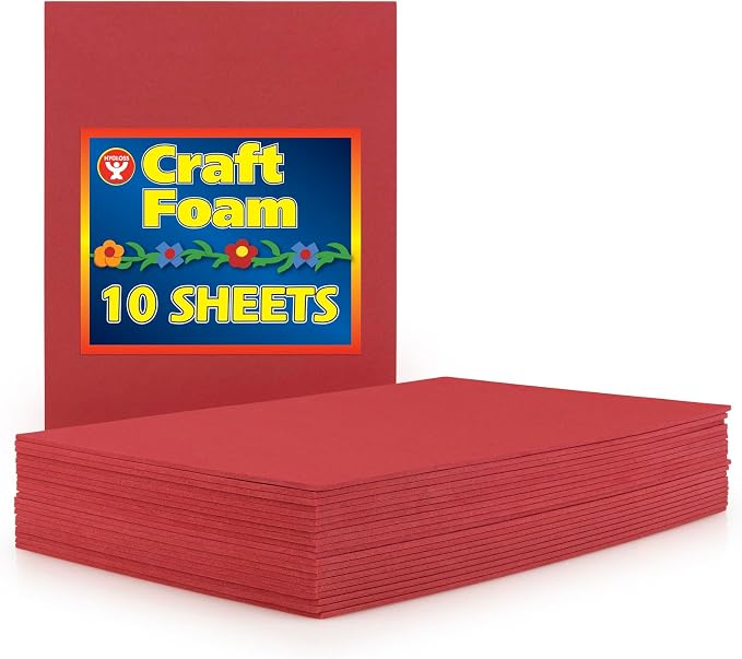 Hygloss Sheets Colorful Foam for DIY Arts & Craft, 10 Piece by HyglossProductsInc
