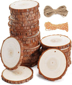 wohohoho 32pcs 2.8-3.2 inches Natural Wood Slices, Unfinished Craft Wood Kit by Unknown