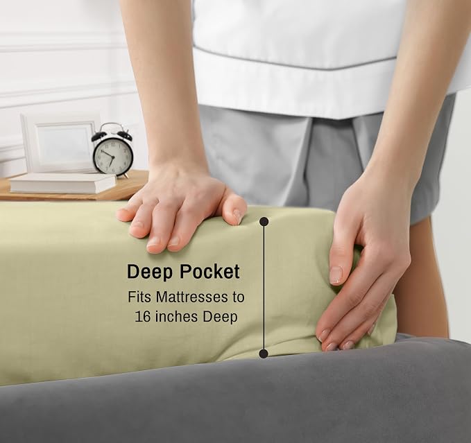RUVANTI 100% Cotton Sheets – King Size Percale Bedding, Cooling & Breathable - Image 6