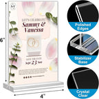 Acrylic Sign Holder 4x6, 20 Pack Clear Table Vertical Double Sided Table Menu - Image 3