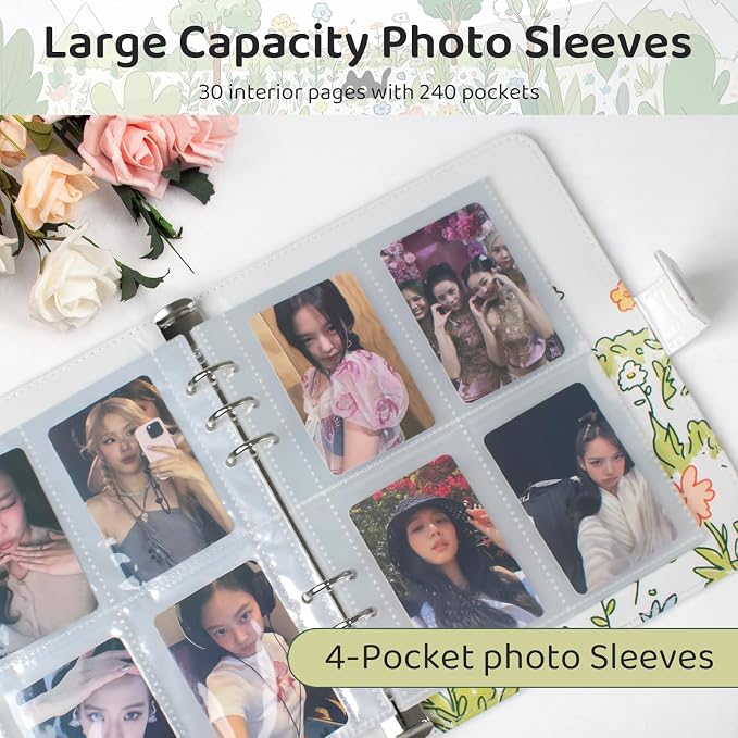 A5 Kpop Photocard Binder, PU Leather Binder Card Collector Album - Image 2
