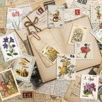 Vintage Postage Stamp Stickers for Scrapbook, Botanical Fairy Sticker for Junk - Image 5