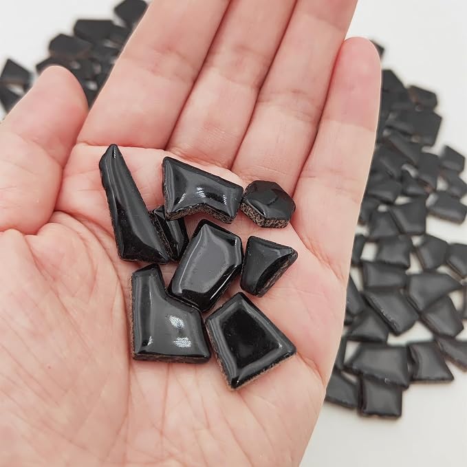 200g Ceramic Mosaic Tiles for Crafts, Irregular Stained Ceramic 0.2"x0.8" - Image 3