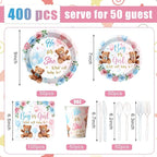 Pickmesh 400 Pcs Bear Gender Reveal Party Supplies Decorations Include Pink - Image 2