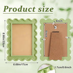 AceOrbit 4x6 Inches Light Green Flower Wavy Scalloped Picture Frame Cute Wavy - Image 2
