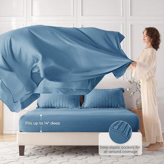 MUXHOMO 7 Pieces Full Comforter Set, Seersucker Bed in a Bag Full Size - Image 3