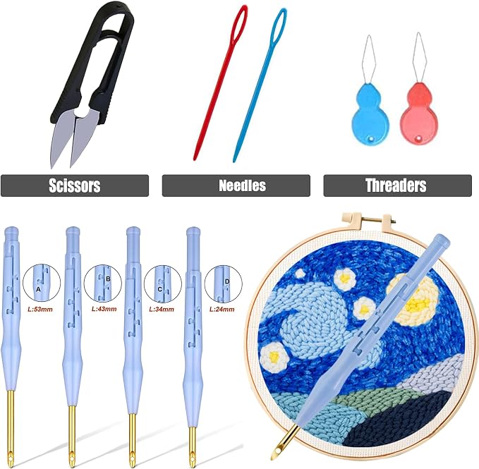 Allazone Punch Needle Embroidery Starter Kits, Pattern Punch Needle Kits - Image 2