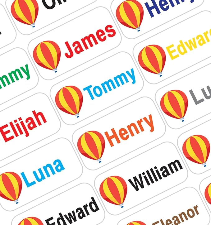 Personalized Name Labels for Kids – 60 Waterproof Peel-and-Stick Labels for by GILBIN