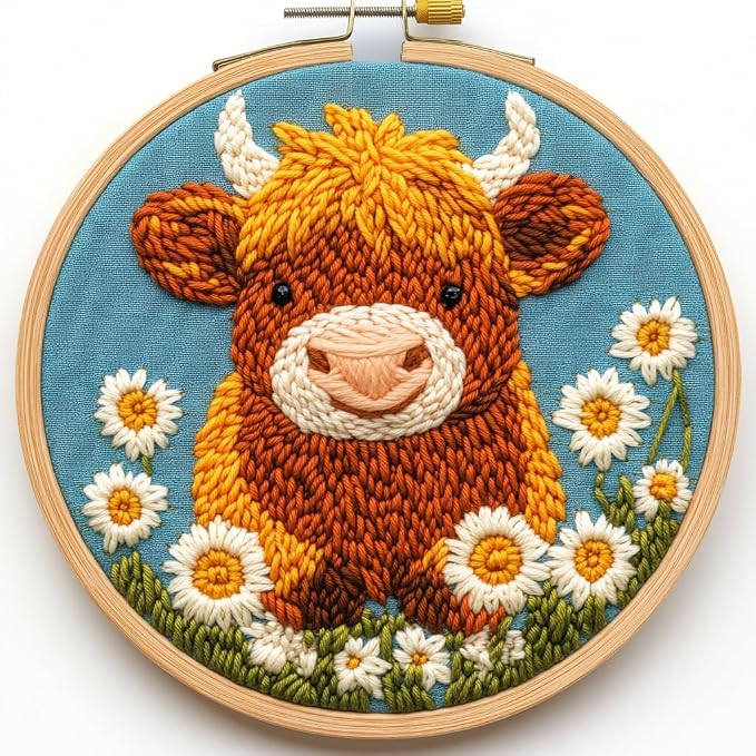 DIY Punch Needle Kits Highland Cow by Unknown