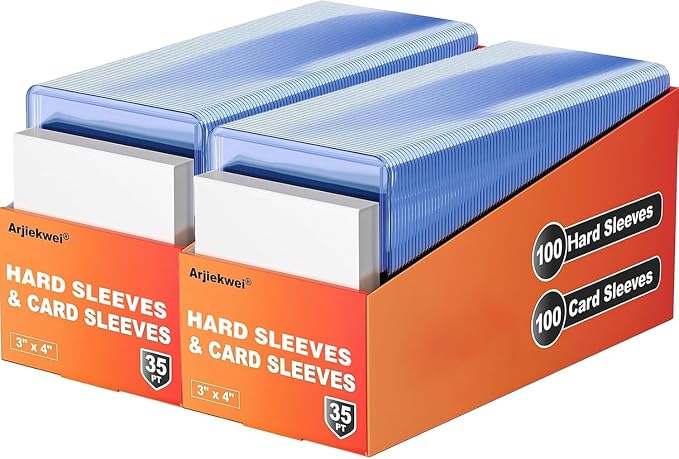 Card Sleeves Hard Plastic, Arjiekwei 3"X 4" Baseball Cards Protectors Plastic by Arjiekwei