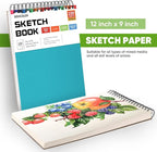 Soucolor Sketchbook 9x12, 100 Sheets Drawing Pad, Art Sketch Book - Image 7