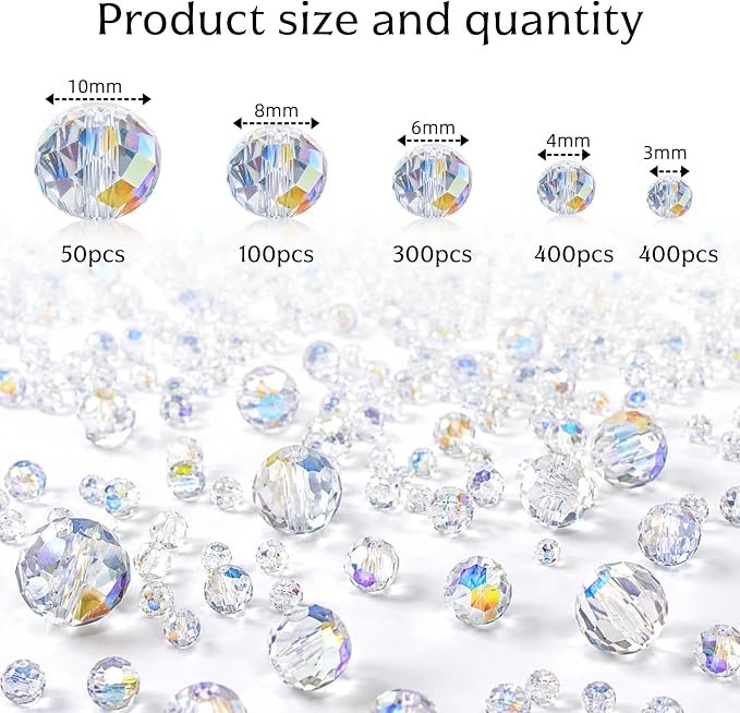 1250 PCS Beads for Jewelry Making Kit, Bracelet Making Beads Bulk Set - Image 3