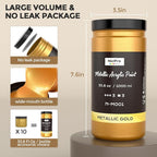 Nicpro Acrylic Paint Metallic Gold, 33.8oz/1000ml Large Gold Leaf Paint | Non - Image 7