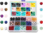 600pcs 15 Colors 6mm Natural Stone Beads Crystals by RisyfjewJewelry