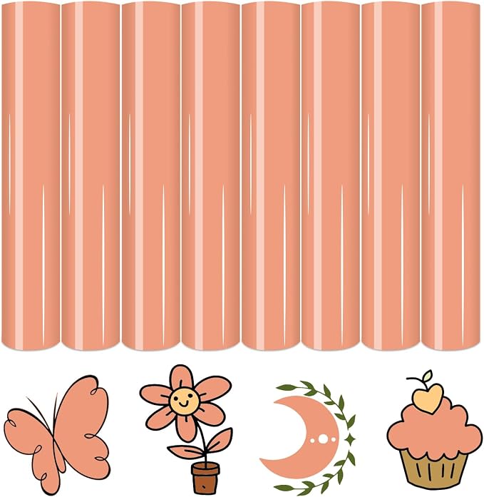 HTVSTD Peachy Pink Boho HTV Heat Transfer Vinyl 8pcs 12×10in Iron on Vinyl | by CraftingEveryday