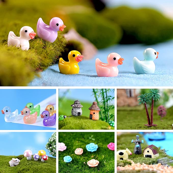 CHAKANLX 200 Pieces Fairy Garden Accessories, Mini Resin Ducks, Fairy Garden Kit - Image 2