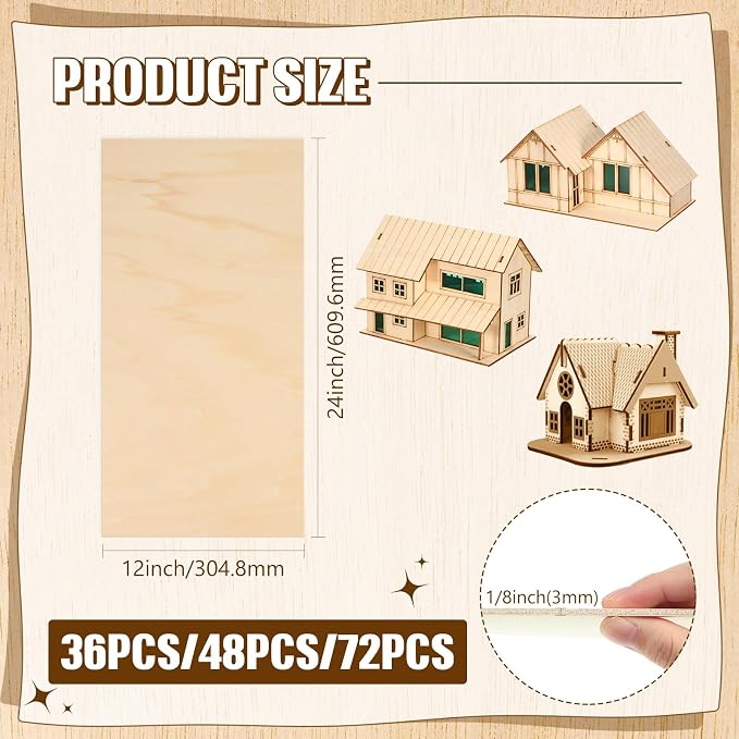Riakrum Basswood Sheets Plywood Board Unfinished Wood Boards - Image 3