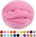 JeogYong Needle Felting Wool, 17.64oz Wool Roving Chunky Wool Yarn, Peach Pink by JeogYong