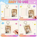 Yaomiao Acrylic Photo Frame Keychain Holder Photo Picture Insert Blank Keyring - Image 4