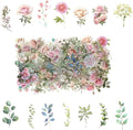 100 Pcs Pink Flower Stickers for Scrapbooking Junk Journal Notebook Diary by Obujopal