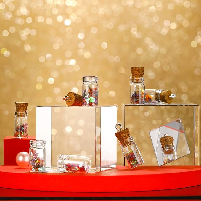 Yungyan 50 Pieces Small Mini Glass Bottles Jars - Image 7