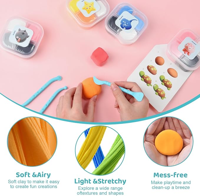 Both idea Air Dry Clay Kit, Ocean Theme | 12 Packs, Non-Toxic Kids Gift | - Image 4