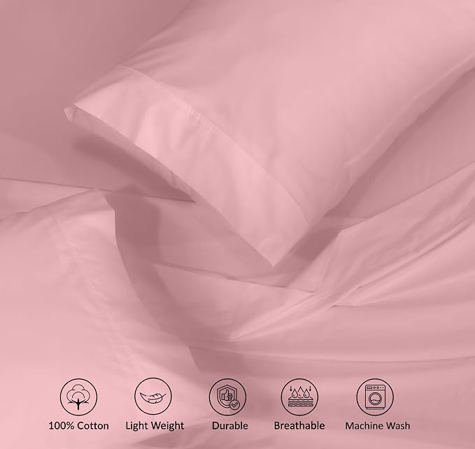 RUVANTI 100% Cotton Sheets – Twin Size Percale Bedding, Cooling & Breathable - Image 4