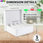 5-Pack Toploader Trading Card Storage Box, 4 Row 3200 Count White Cardboard - Image 3