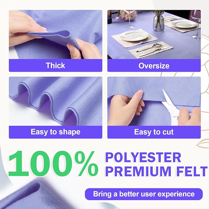 XSEINO Lavender Large Felt Fabric 72" X 36 ", 1.4 mm Thick Soft Felt Fabric - Image 4