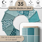 Cotton Satin Patchwork Fabric Panel – 35 Designs, 20×20 cm Squares, Single - Image 2