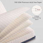 RETTACY Lined Journal Notebook, 192 Numbered Pages, A5 Size | Leather Hardcover - Image 3