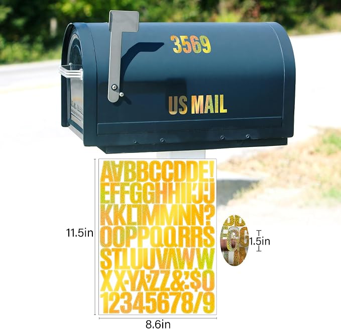 Letter Stickers, Mailbox Numbers, 1.5 Inch Waterproof Vinyl Alphabet | 1 1/2 - Image 3