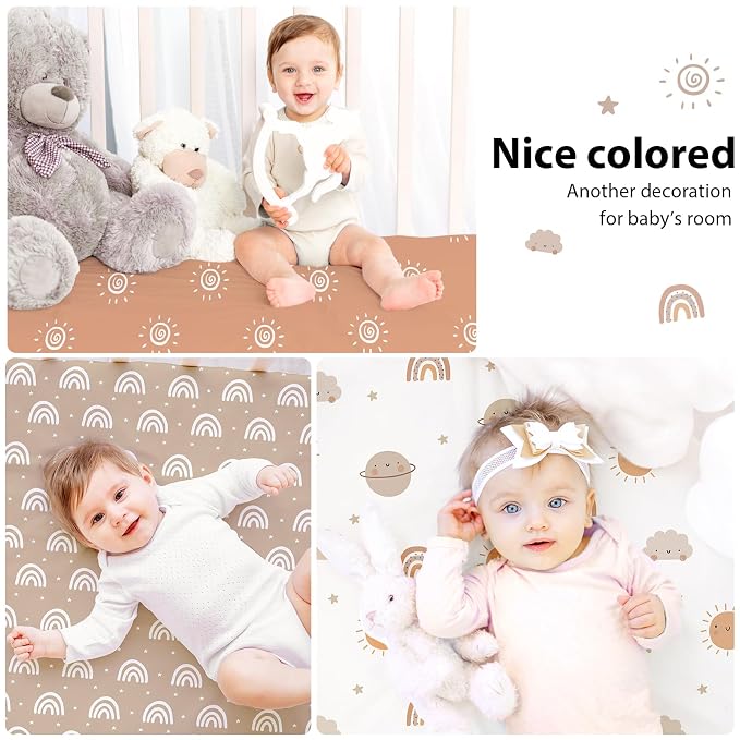 Baby Mini Crib Sheets Boy, Portable 38”x26” Pack and Play Sheets Fitted - Image 9